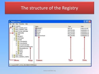 The structure of the Registry
www.malc0de.org
 