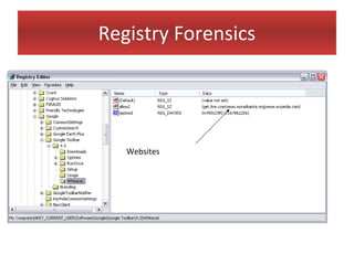 Registry Forensics




   Websites
 