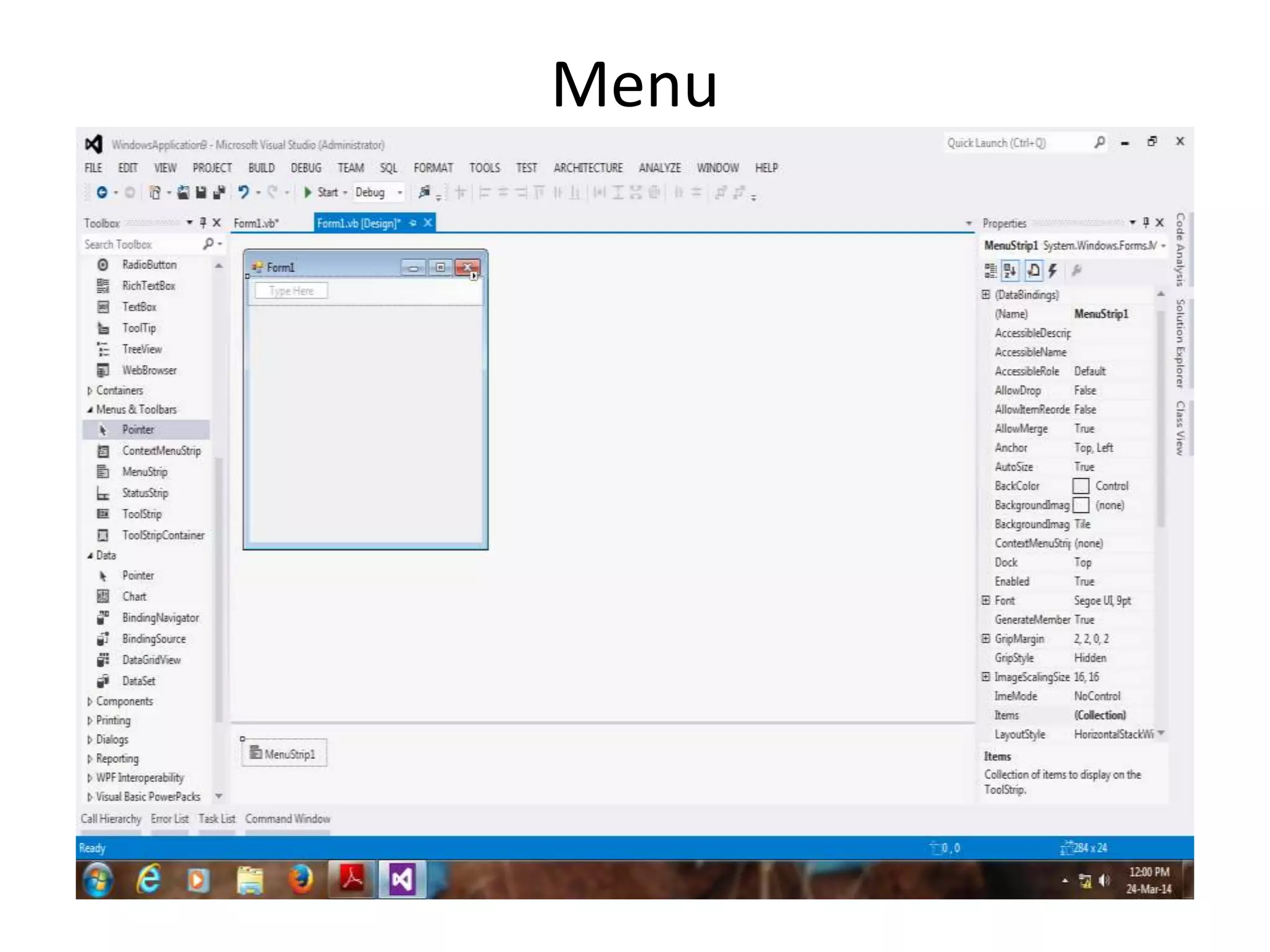 Windows form application in vb vb 3 year pptx