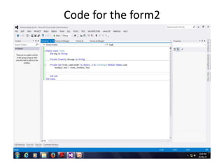 Code for the form2
 