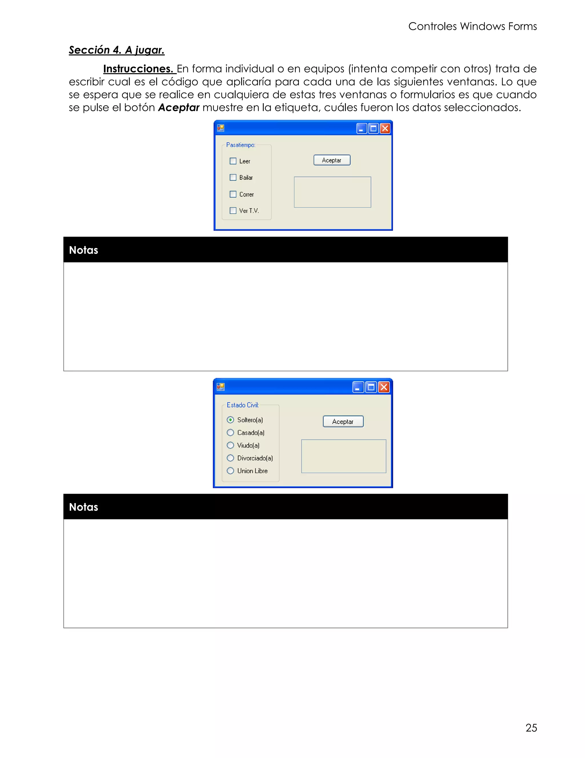 Windows forms c# visual basic .net ejercicios | PDF