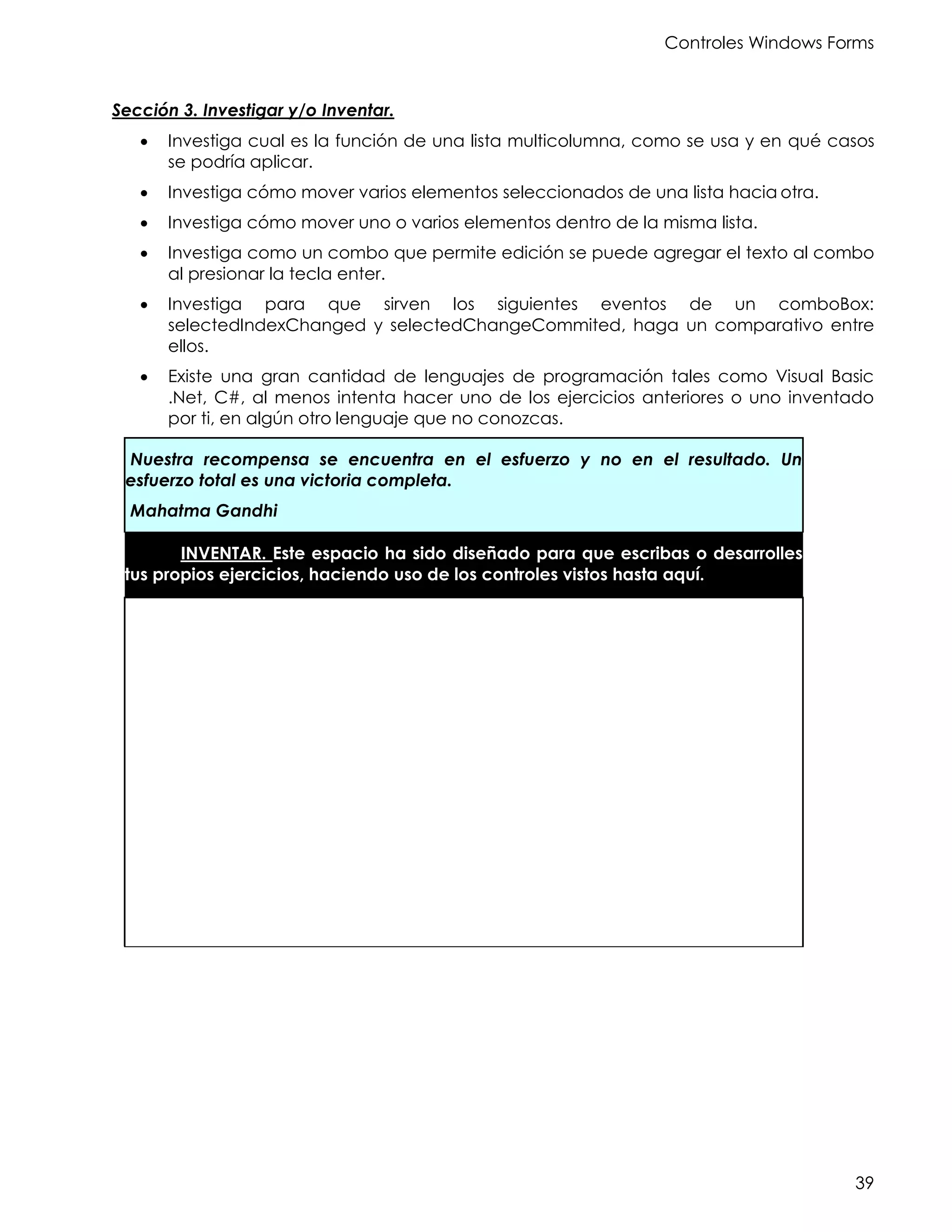 Windows forms c# visual basic .net ejercicios | PDF