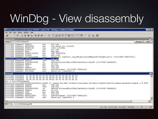 WinDbg - View disassembly
 