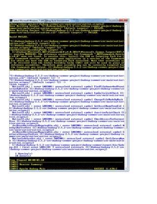 Default locale: en_US, platform encoding: Cp1252
OS name: "windows 7", version: "6.1", arch: "amd64", family: "windows"
[INFO] Error stacktraces are turned on.
[DEBUG] Reading global settings from C:apache-maven-3.1.1bin..confsettings.
xml
[DEBUG] Reading user settings from C:Usersadmin.m2settings.xml
[DEBUG] Using local repository at C:Usersadmin.m2repository
[DEBUG] Using manager EnhancedLocalRepositoryManager with priority 10.0 for C:U
sersadmin.m2repository
[INFO] Scanning for projects...
NOTE:
make sure encoding is UTF-8
if above error occurs install .net runtime framework 4.0 standalone and vc-compiler
 