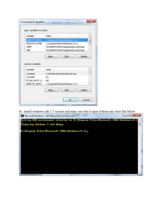 to fix the above error fix is available in hadoop
I can not compile my C++ projects after installing ‘Security Update for Microsoft Visual Studio 2010 (KB2455033)’, see my yesterday’s post:
Security Update for Microsoft Visual Studio 2010 (KB2455033) failed with Code 643.
Visual Studio 2010 shows the following error:
1>------ Build started: Project: some_project_name_i_am_hiding, Configuration: Debug Win32 ------
1> stdafx.cpp
1>c:program files (x86)microsoft visual studio 10.0vcincludeintrin.h(26): fatal error C1083: Cannot open include file: 'ammintrin.h': No such file or directory
========== Build: 0 succeeded, 1 failed, 0 up-to-date, 0 skipped ==========
Error is caused because file intrin.h have reference to ammintrin.h, and after this update there is no such file. Relevant fragment from intrin.h:
#if defined(_M_IX86) || defined(_M_X64)
#include <immintrin.h>
#include <ammintrin.h>
i have reinstalled Visual Studio since : Windows Update KB2455033 breaks build with missing ammintrin.h.
see post by visual studio
https://connect.microsoft.com/VisualStudio/feedback/details/660584/windows-update-kb2455033-breaks-build-with-missing-ammintrin-h
Windows Update KB2455033 breaks build with missing ammintrin.h - by
The workaround is to install Visual Studio 2010 SP1. Download it form Microsoft Website: Microsoft Visual Studio 2010 Service Pack 1 (Installer).
File to install:
VS10sp1-KB983509.exe
Or just download ammintrin.m from
http://in.mathworks.com/matlabcentral/answers/uploaded_files/735/ammintrin.m
After this still getting below error obj linker error
 