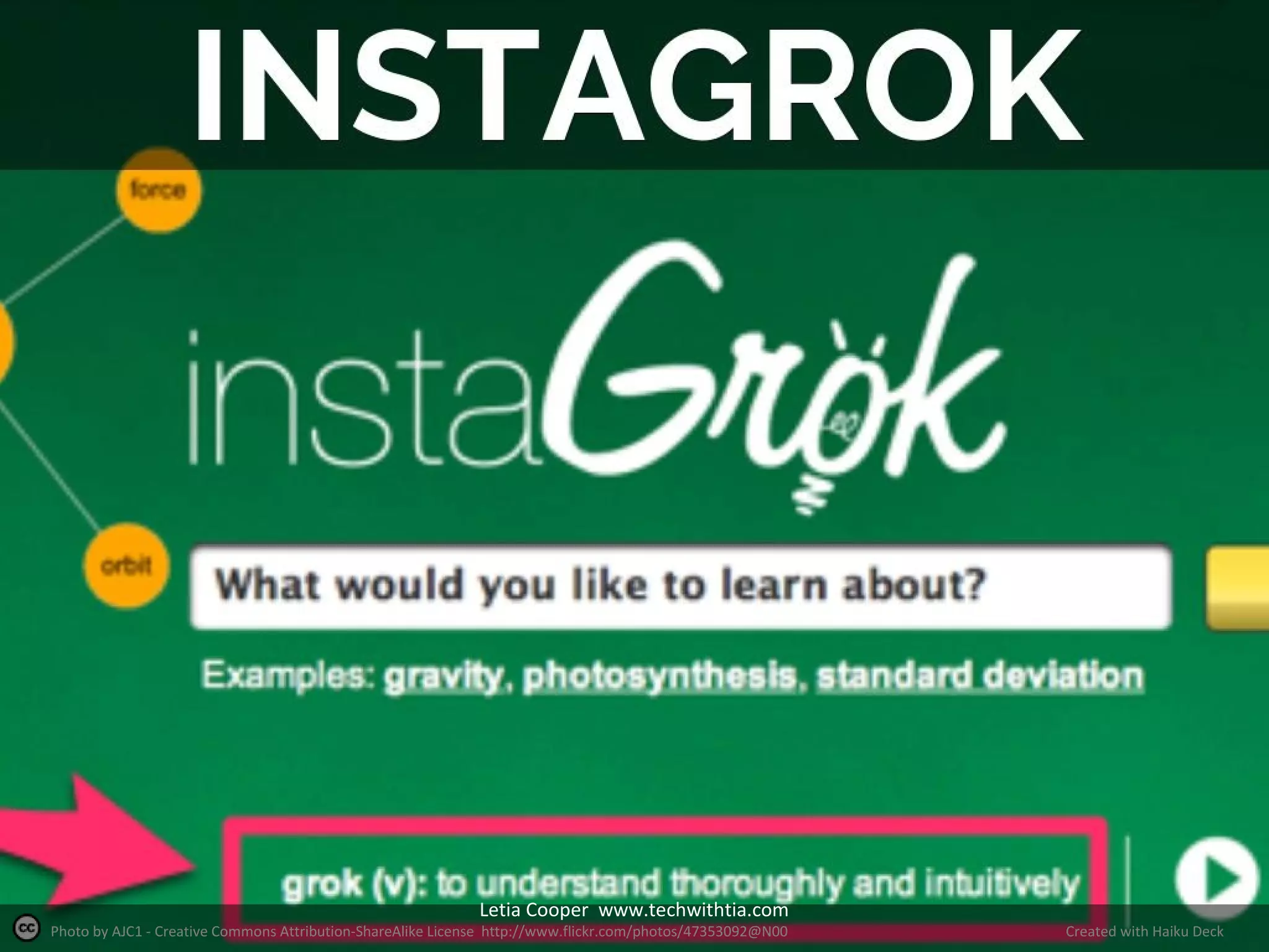 Letia Cooper www.techwithtia.com

Photo by AJC1 - Creative Commons Attribution-ShareAlike License http://www.flickr.com/photos/47353092@N00

Created with Haiku Deck

 