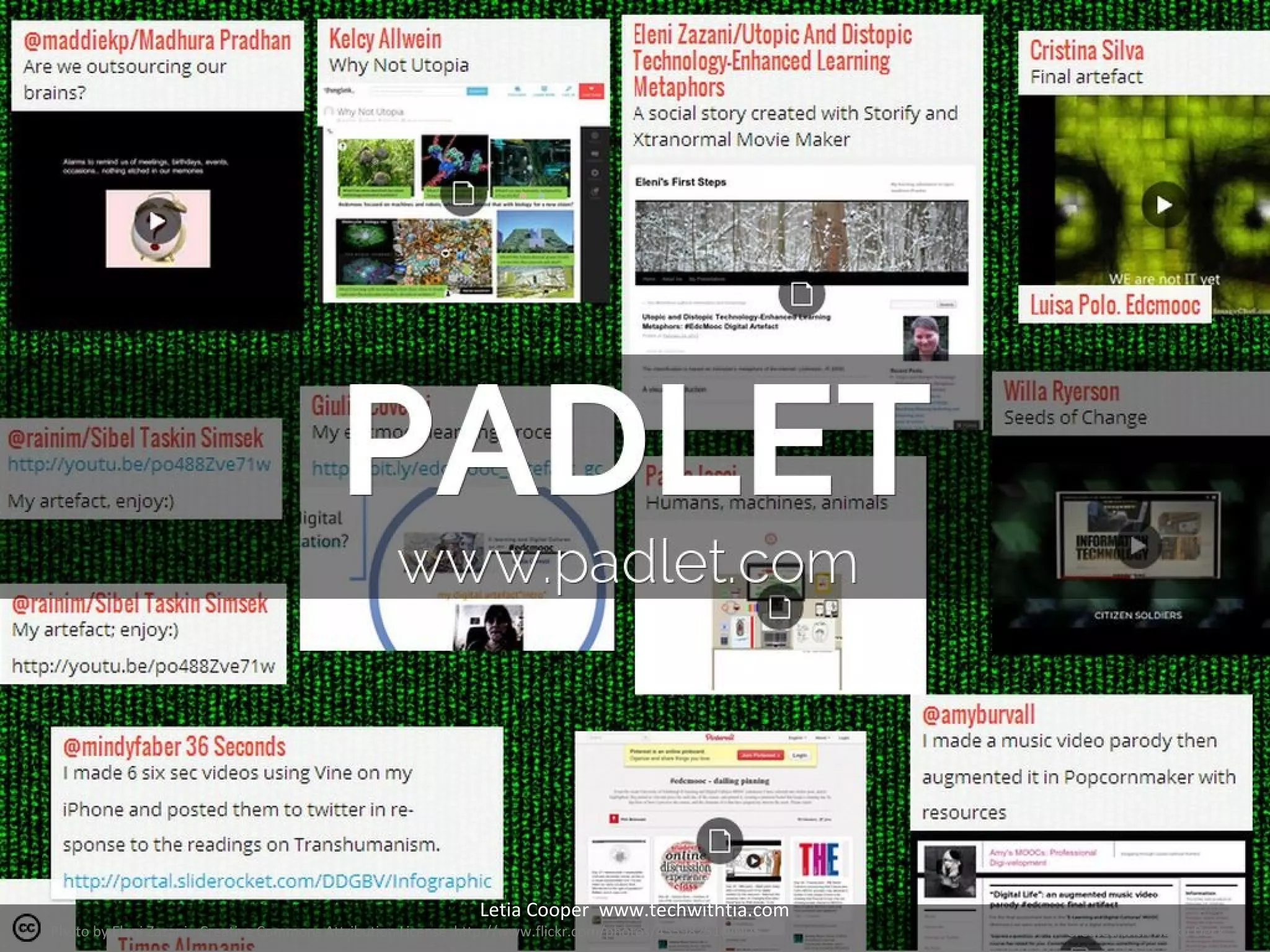 Letia Cooper www.techwithtia.com

Photo by Eleni Zazani - Creative Commons Attribution License http://www.flickr.com/photos/45598251@N05

Created with Haiku Deck

 