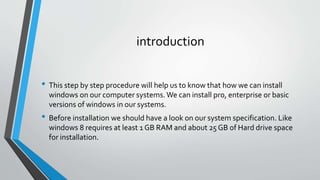 Windows installation | PPTX