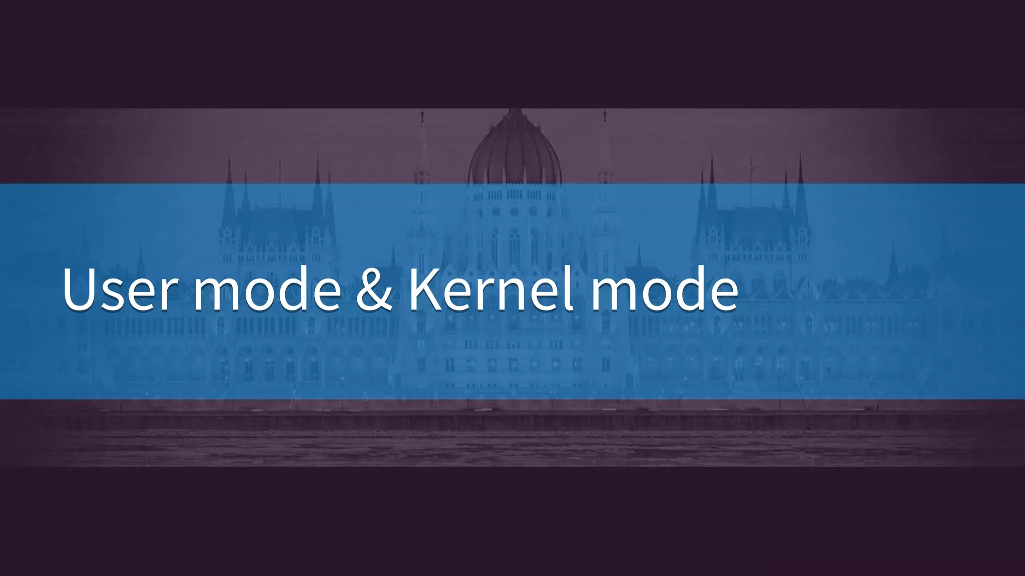User mode & Kernel modeUser mode & Kernel mode
 