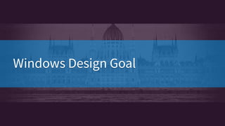 Windows Design GoalWindows Design Goal
 