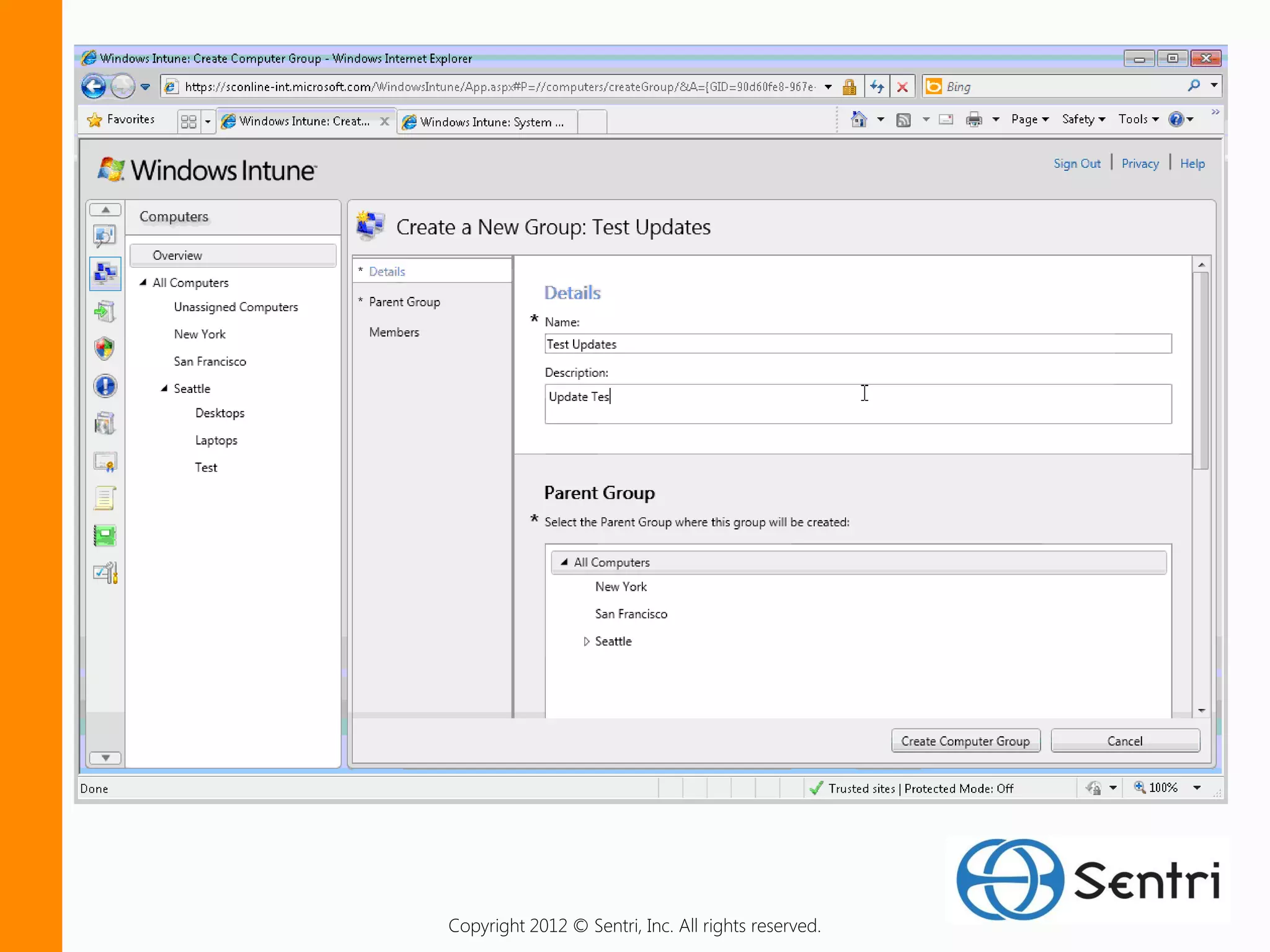 Copyright 2012 © Sentri, Inc. All rights reserved.
 