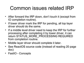 Windows kernel and memory io subsystem | PPT