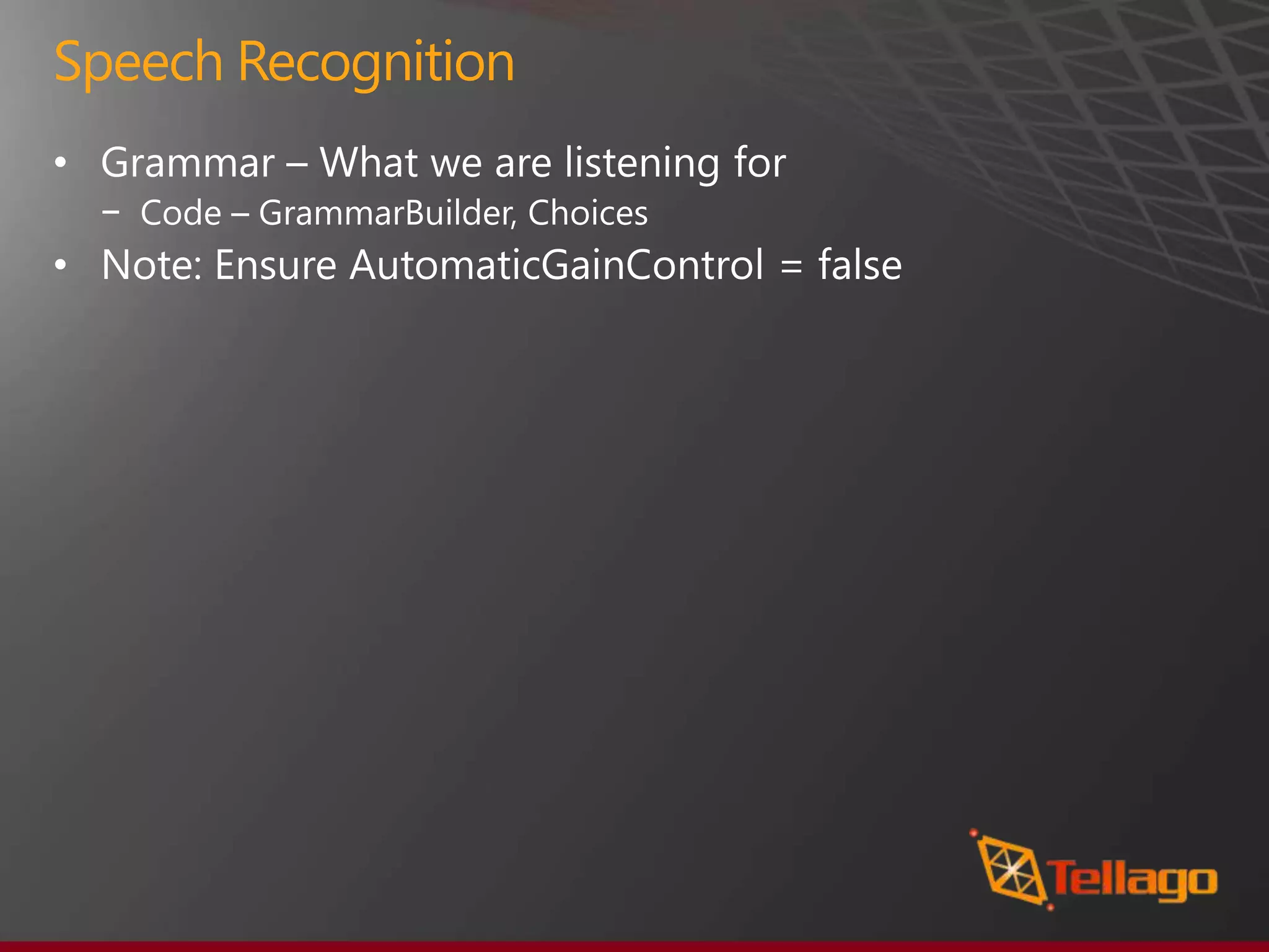 Speech Recognition
•
    −
•
 
