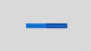 Windows Live Forensics
101
1
 