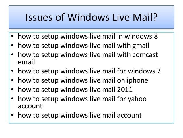 windows live mail support