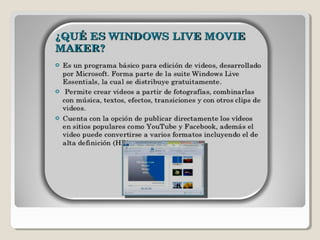 Windows live movie maker
