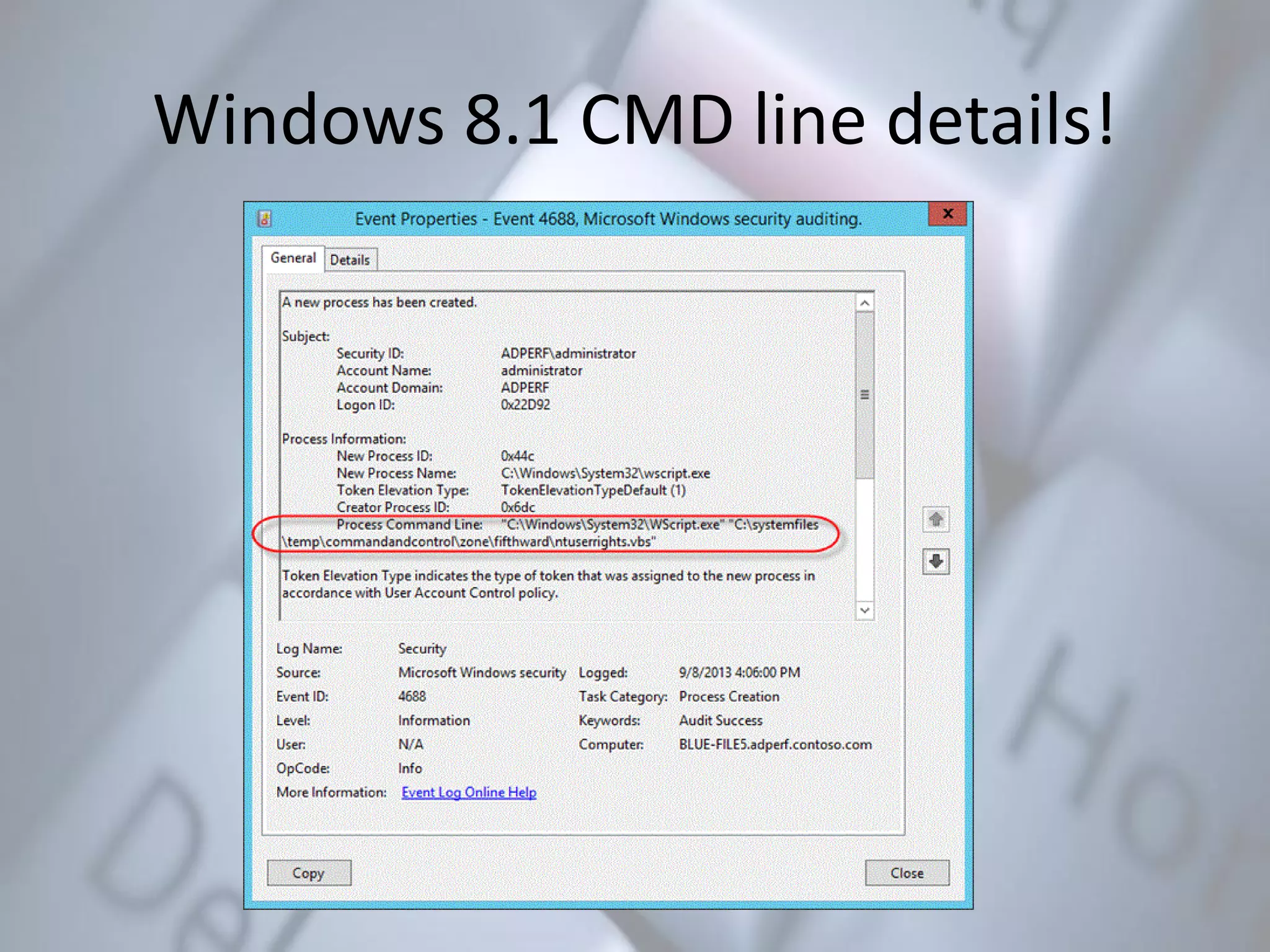 Windows 8.1 CMD line details!
 