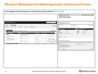 Windows Marketplace for Mobile Developer Application Submission Walk Through