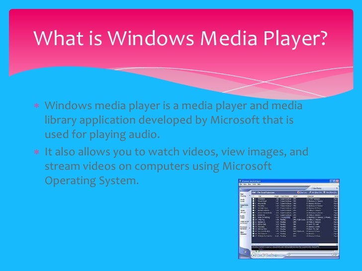 Windows media player presentation