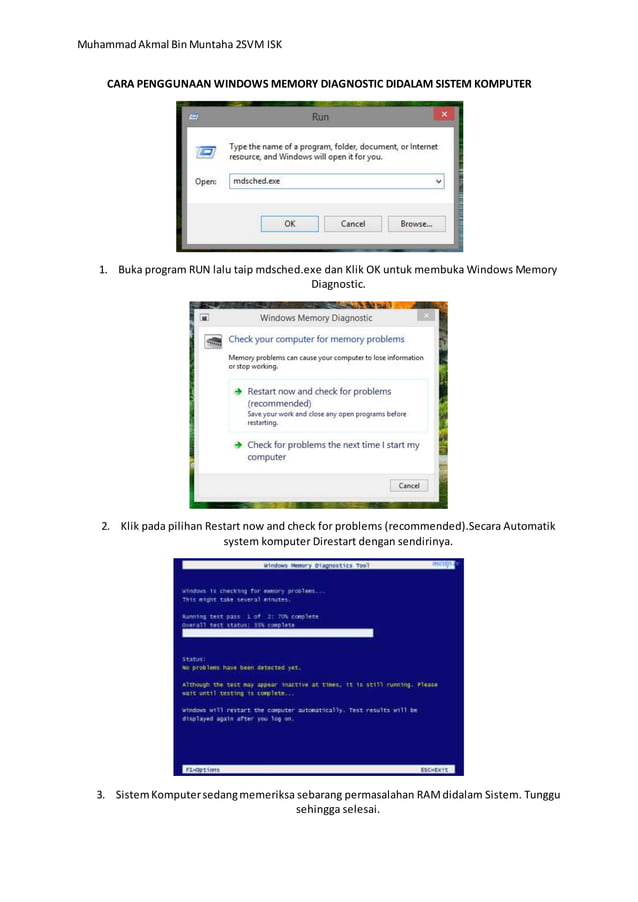 Windows memory diagnostic pdf