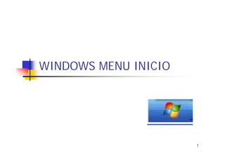 WINDOWS MENU INICIO




                      1
 