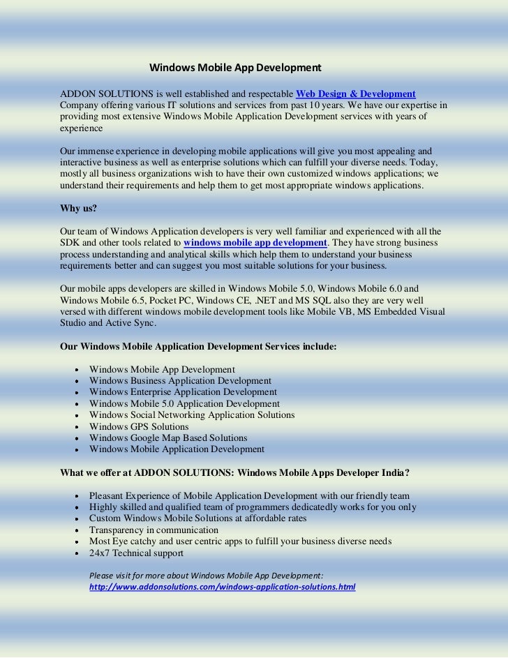 Microsoft Mobile Application Development – ADEX