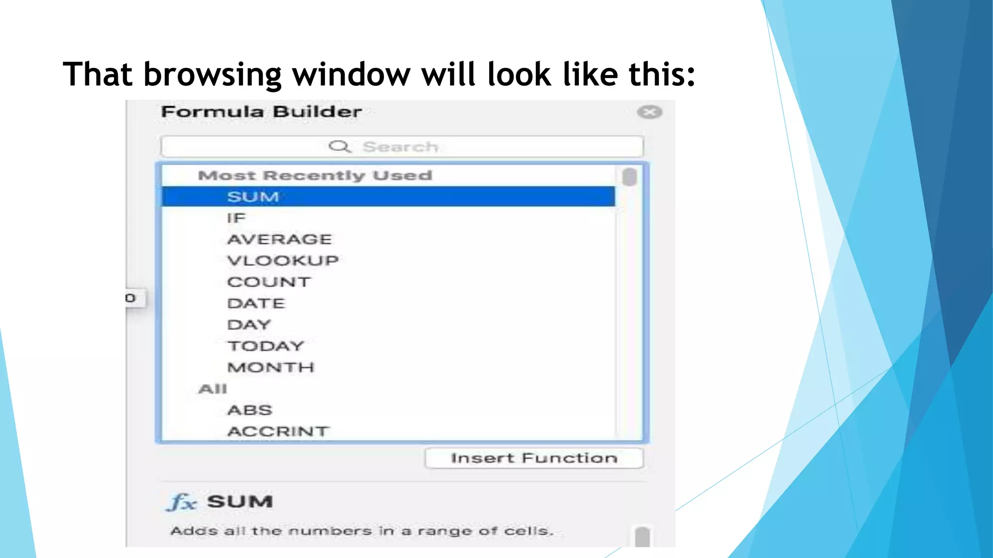 That browsing window will look like this:
 