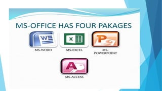 MS-OFFICE HAS FOUR PAKAGES
 