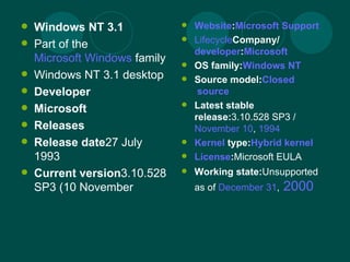 Windows Nt 3 | PPT