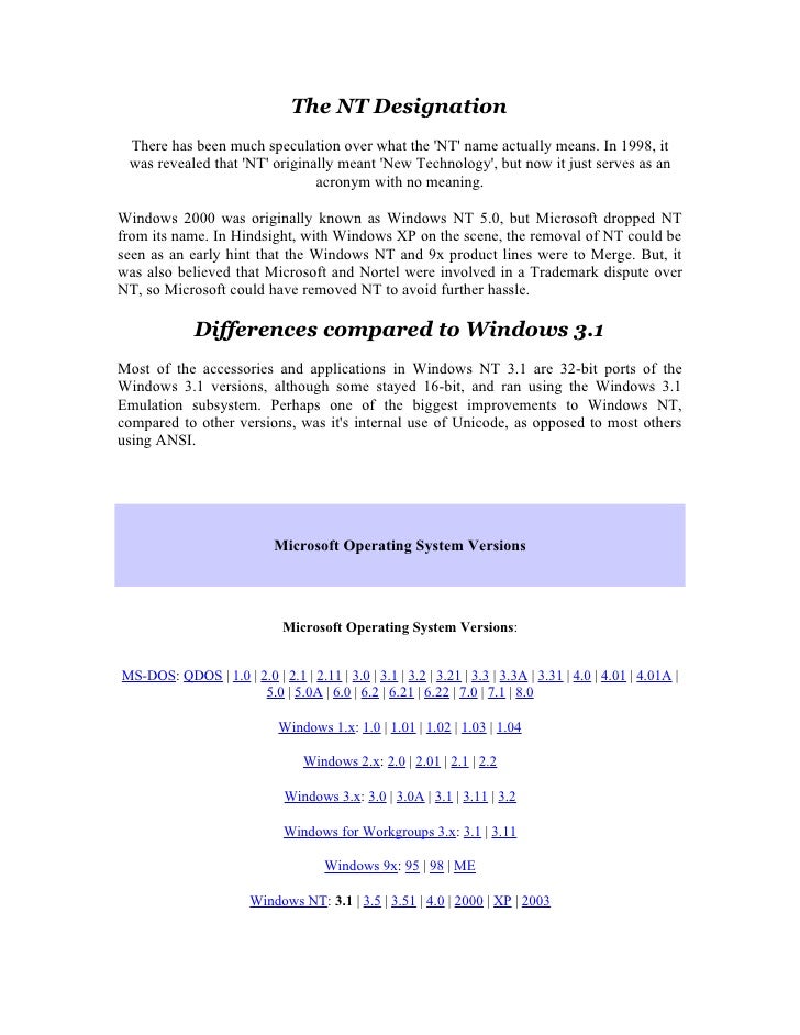 windows nt 3