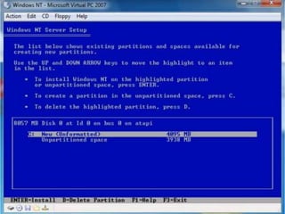Windows nt istallation