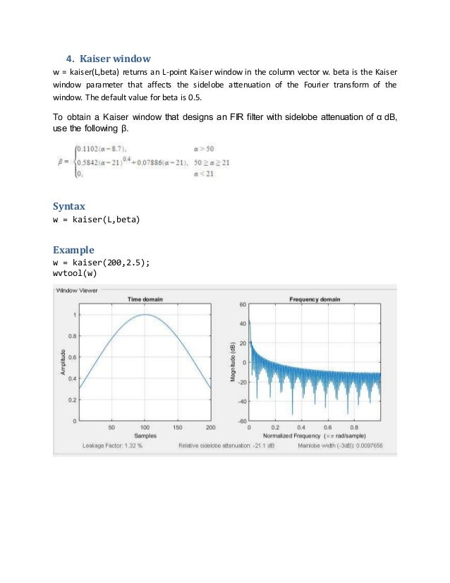 Windows on matlab hamming window,hanning window