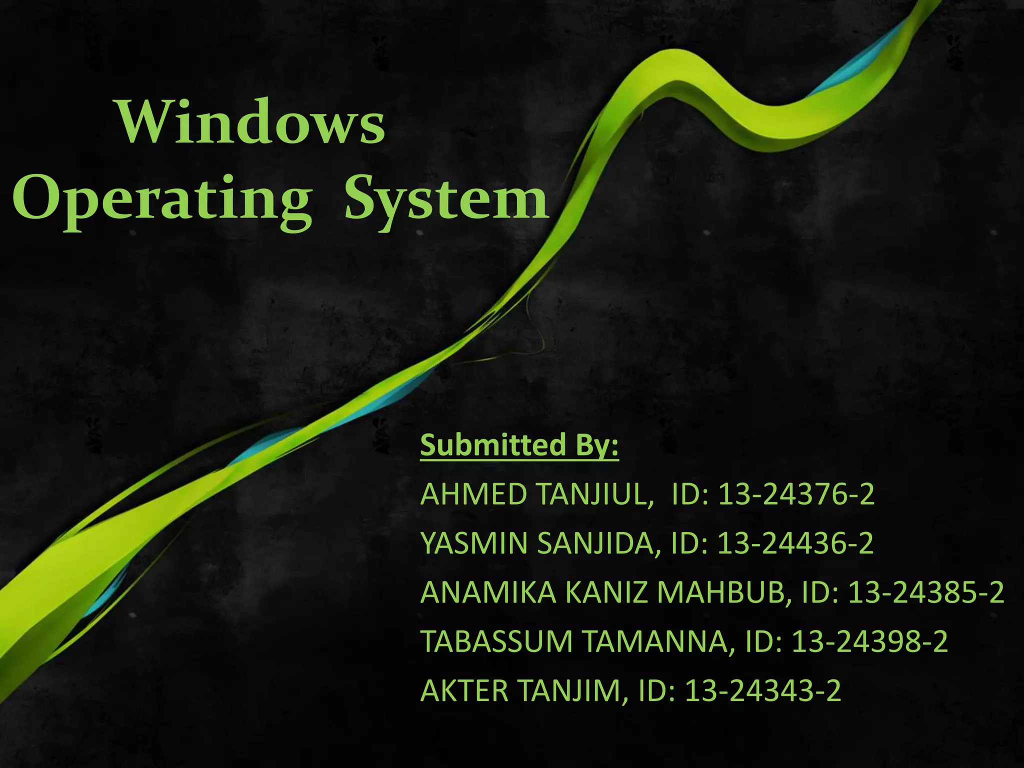 Windows operating system presentation | PPTX