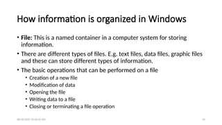 Introduction to Windows Operating System | PPTX