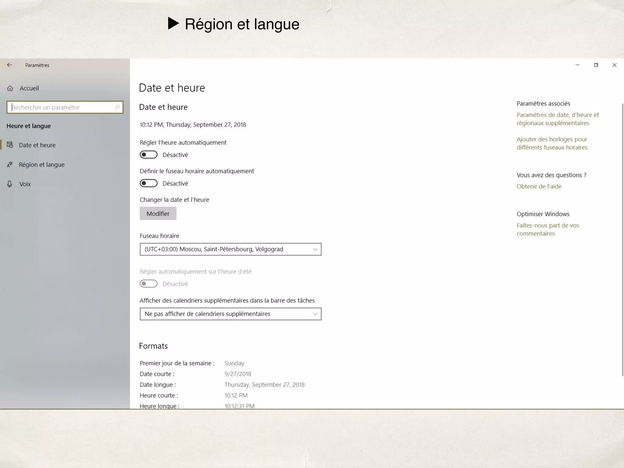 comment mettre windows 10 en anglais