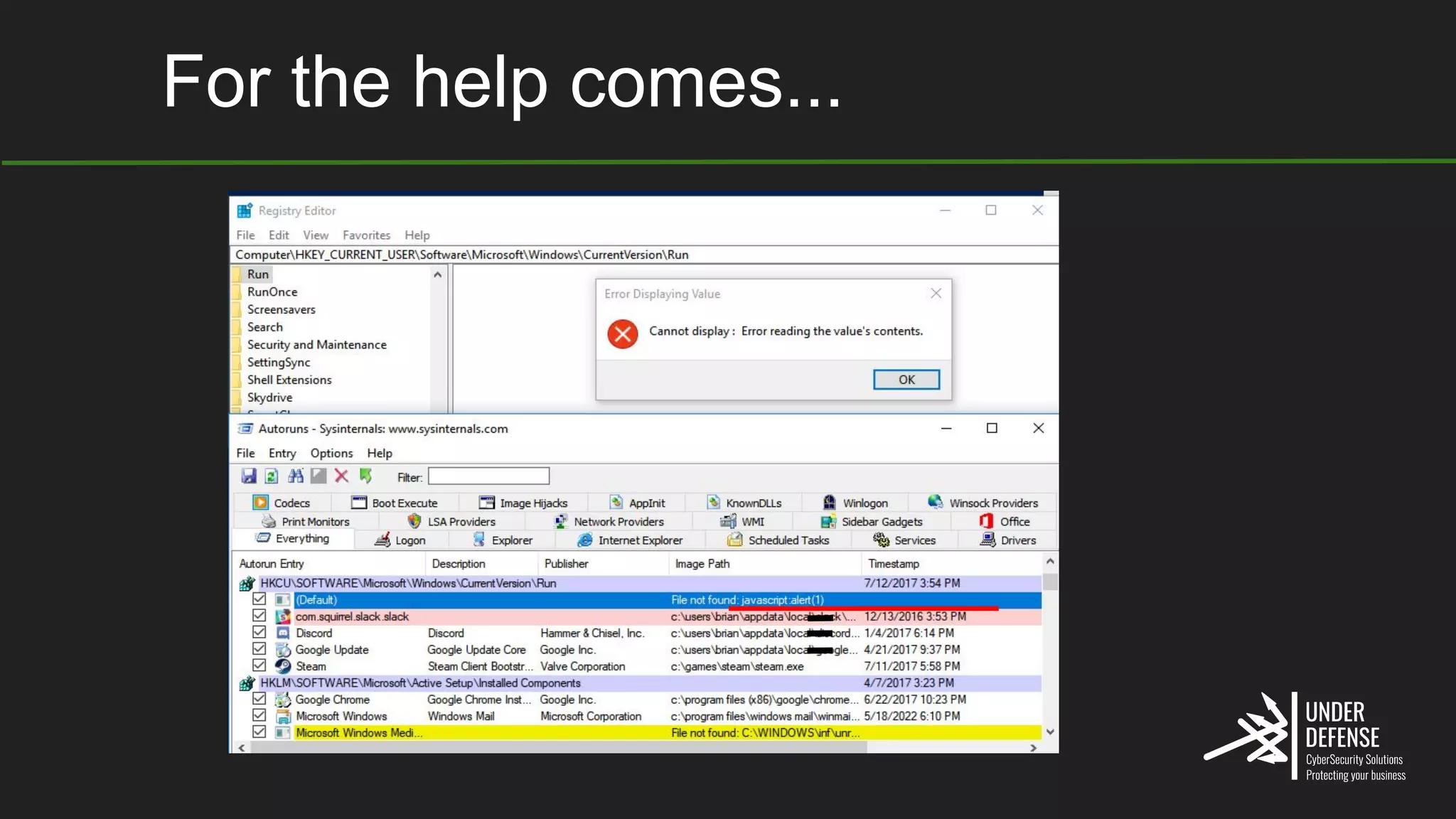 For the help comes...
 