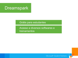 DreamsparkGrátis para estudantesAcesso a diversos softwares e treinamentos
