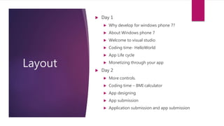 Windows phone 7 application development | PPTX