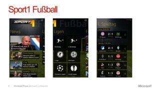 Sport1 Fußball




8   Windows Phone Microsoft confidential.
 