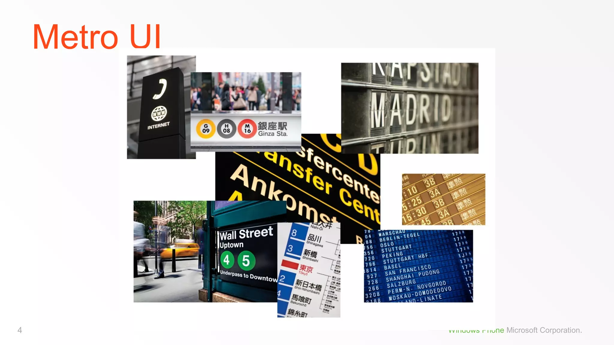Metro UI

4

Windows Phone Microsoft Corporation.

 