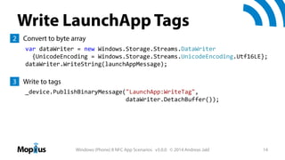 Windows (Phone) 8 NFC App Scenarios Slide 14