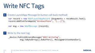 Windows Phone 8 NFC Quickstart Slide 15