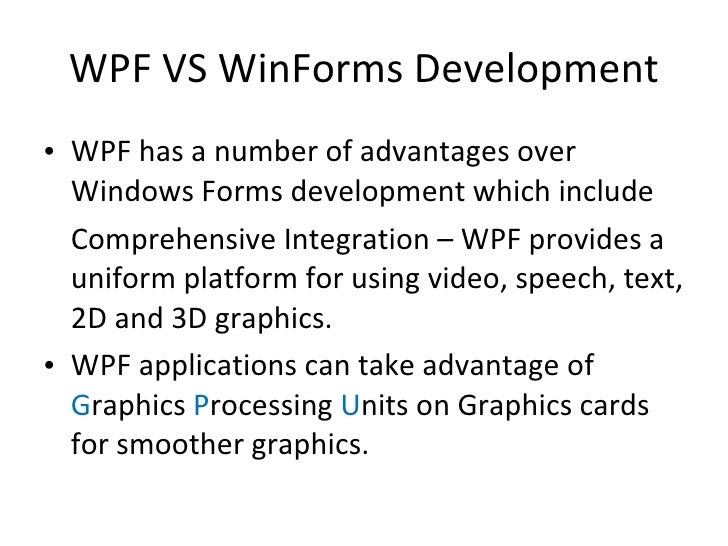 Windows presentation foundation