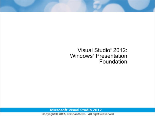 WPF (Windows Presentation Foundation Unit 01)