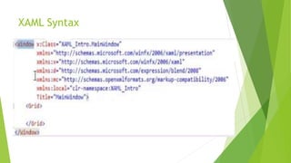 XAML Syntax
 