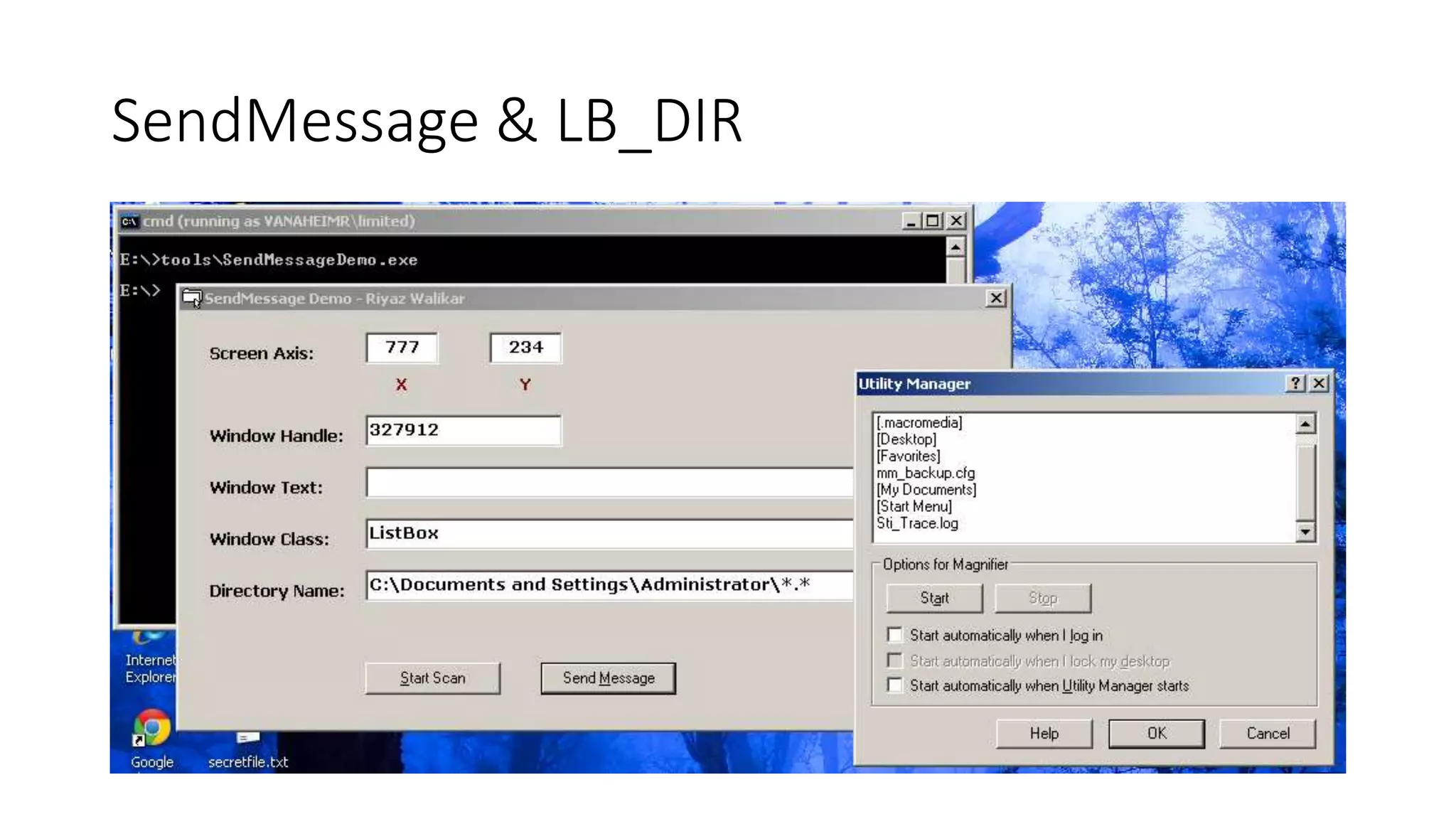 SendMessage & LB_DIR
 