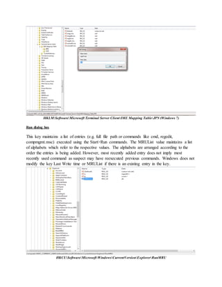 Windows Registry Analysis | PDF