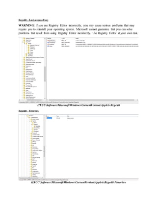Windows Registry Analysis | PDF