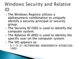 Sid Vs Rid WindowsRegistry.ppt