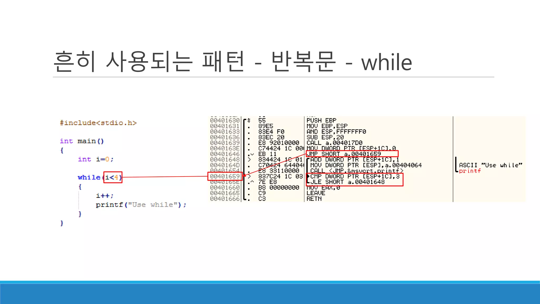 흔히 사용되는 패턴 - 반복문 - while
 